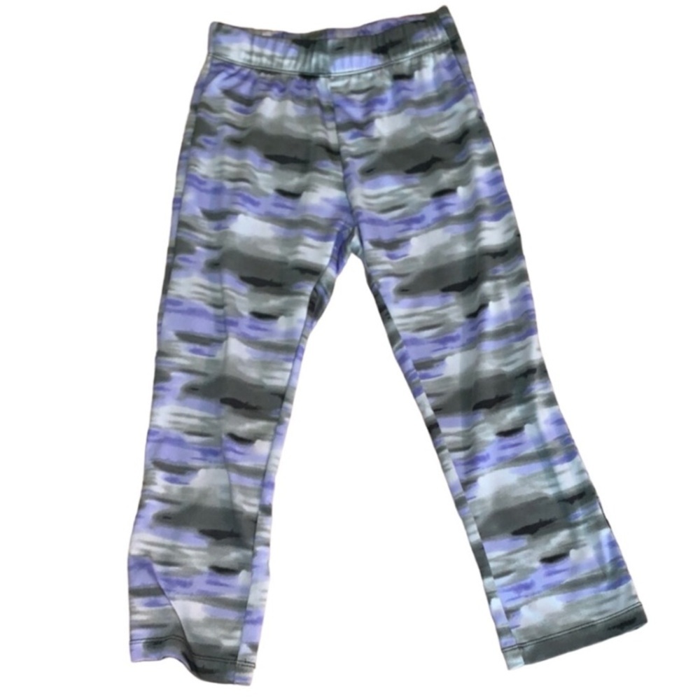 Purple Grey Haze Fitted Cropped Stretch Leggings